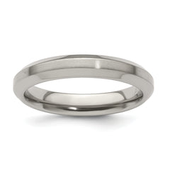 Edward Mirell Titanium Brushed/Polished Beveled Edge 4mm Band Size 12