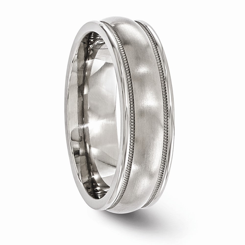 Edward Mirell Titanium Brushed & Polished Milgrain 6.5mm Band