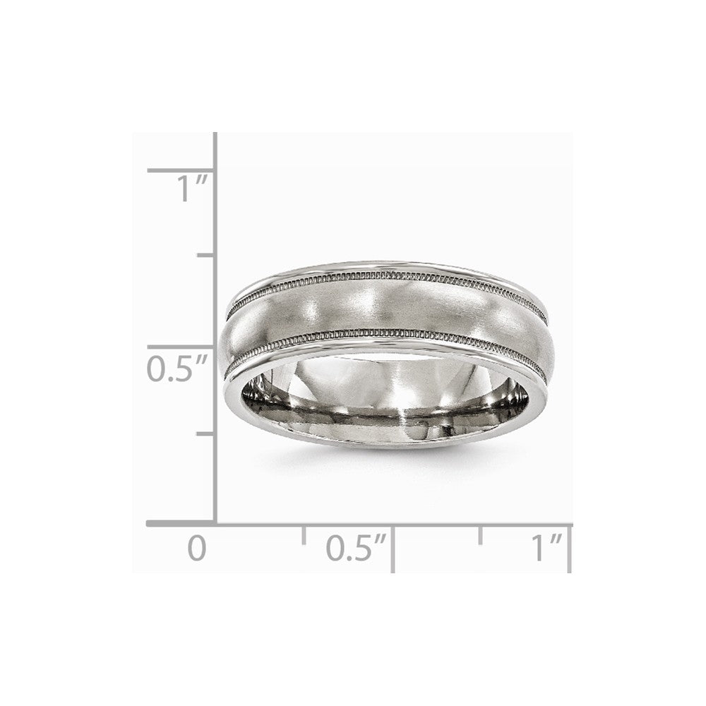 Edward Mirell Titanium Brushed & Polished Milgrain 6.5mm Band