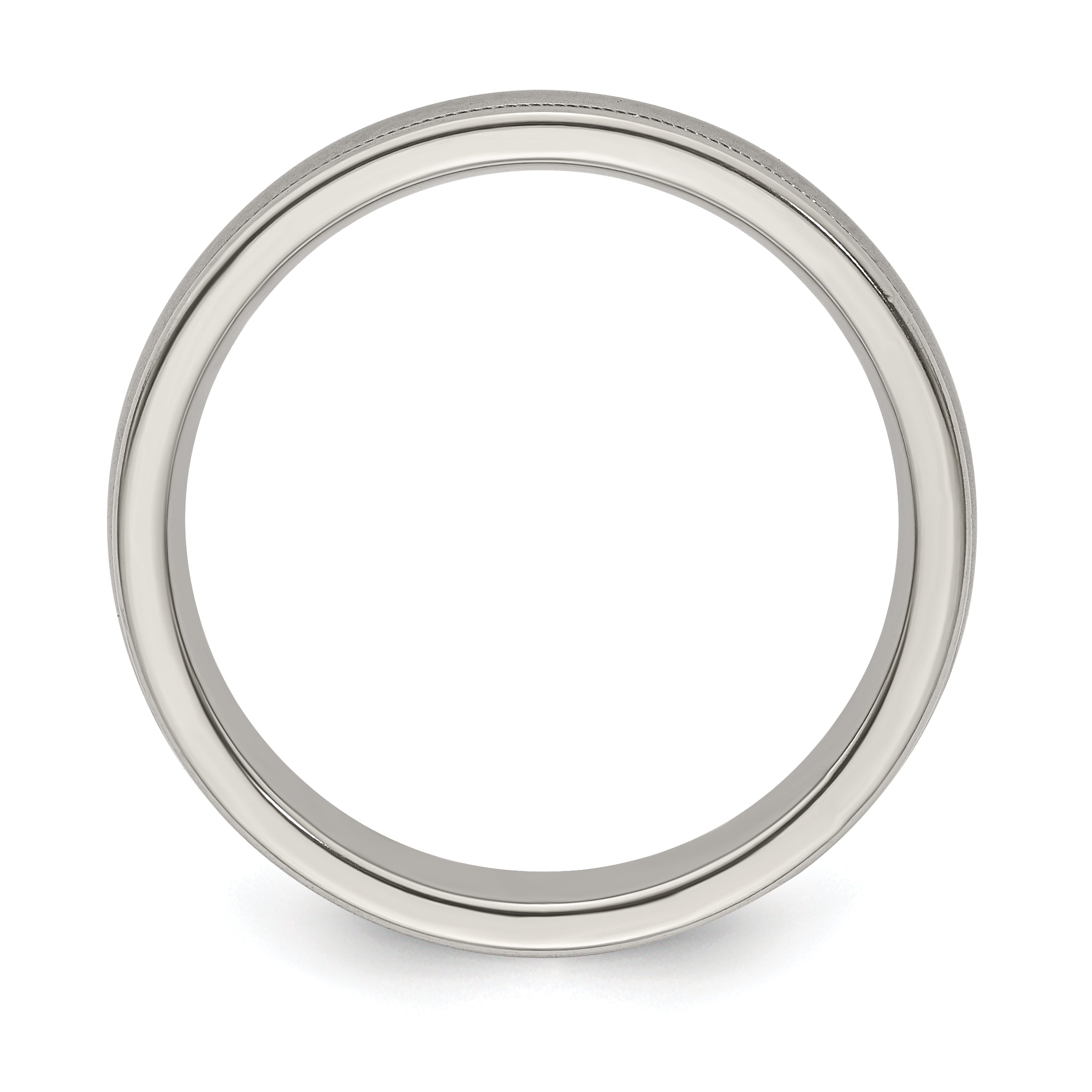 Edward Mirell Titanium Brushed/Polished Tri Dome Milgrain 5mm Band Size 5