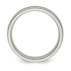 Edward Mirell Titanium Brushed/Polished Tri Dome Milgrain 5mm Band Size 5