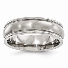 Edward Mirell Titanium Brushed & Polished Milgrain 6.5mm Band