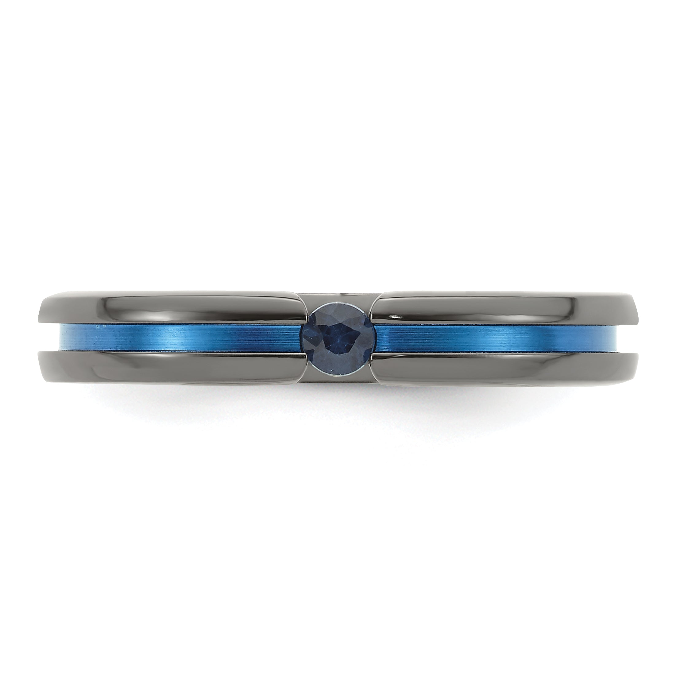 Edward Mirell Black Ti Sapphire & Blue Anodized 4mm Band