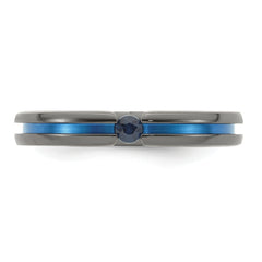 Edward Mirell Black Ti Sapphire & Blue Anodized 4mm Band