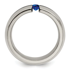 Edward Mirell Titanium Sapphire & Blue Anodized 6mm Band