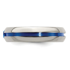 Edward Mirell Titanium Sapphire & Blue Anodized 6mm Band