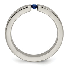 Edward Mirell Titanium Brushed Sapphire 4mm Band