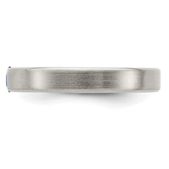 Edward Mirell Titanium Brushed Sapphire 4mm Band