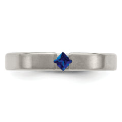 Edward Mirell Titanium Brushed Sapphire 4mm Band