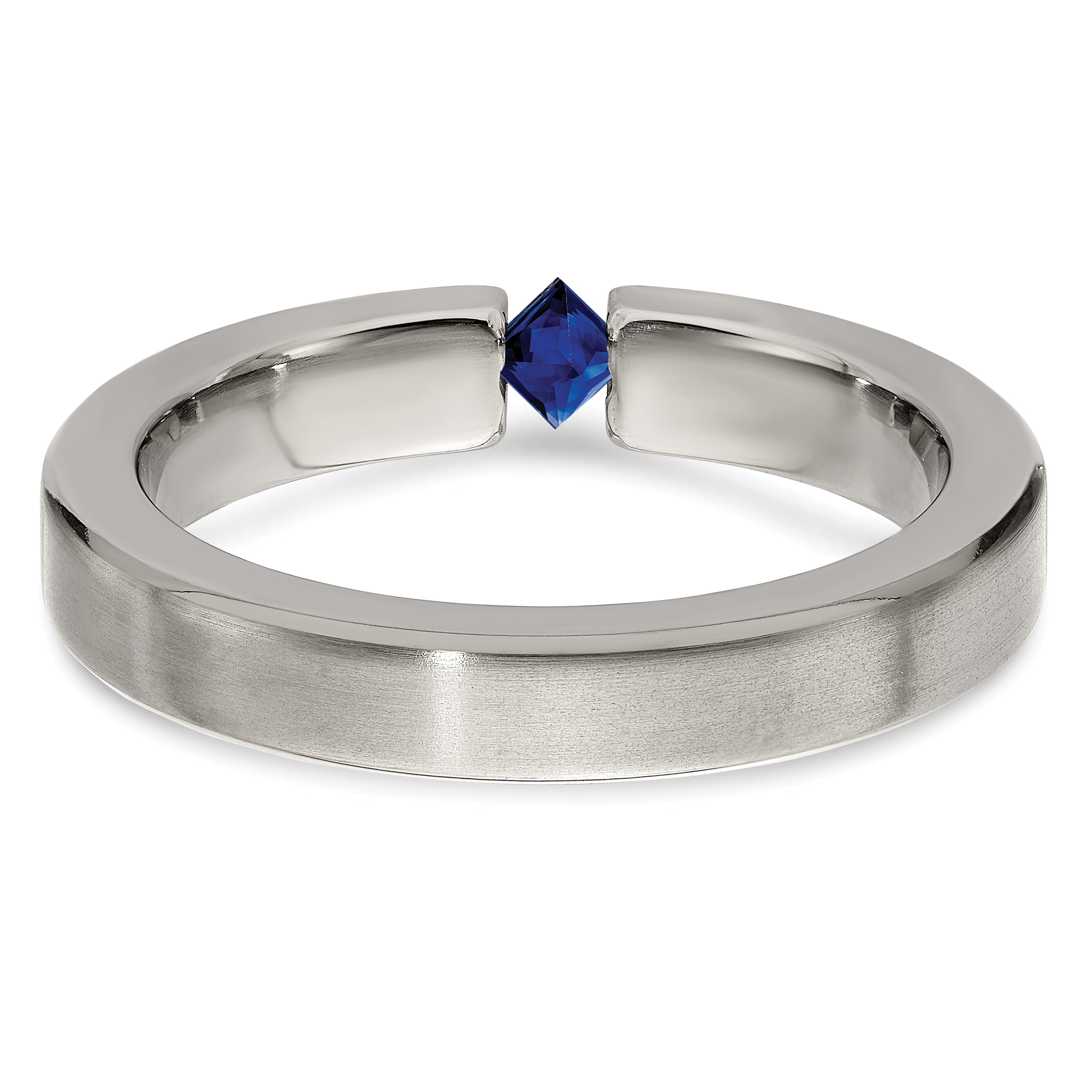 Edward Mirell Titanium Brushed Sapphire 4mm Band