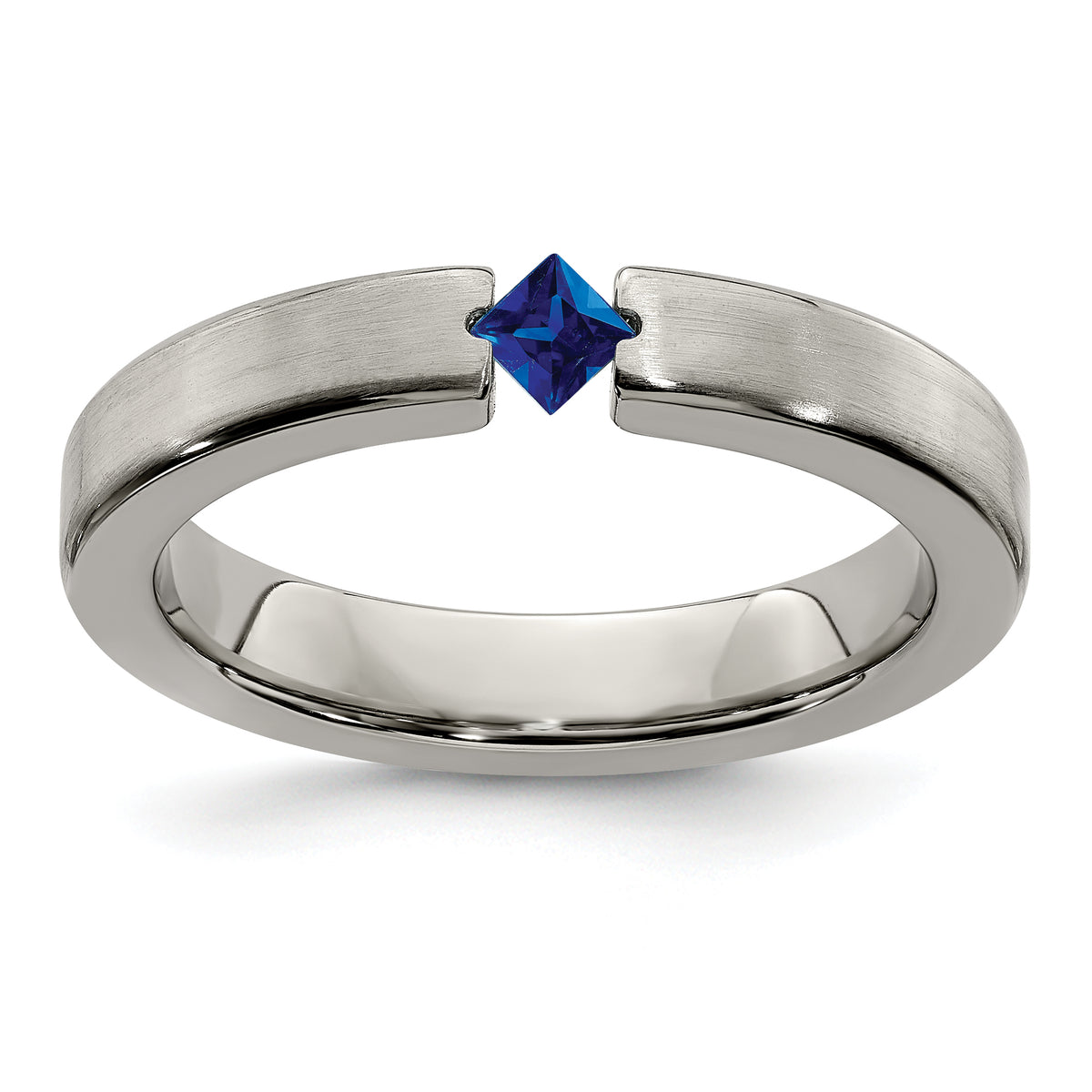 Edward Mirell Titanium Brushed Sapphire 4mm Band