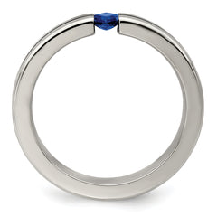 Edward Mirell Titanium Sapphire & Blue Anodized 4mm Band