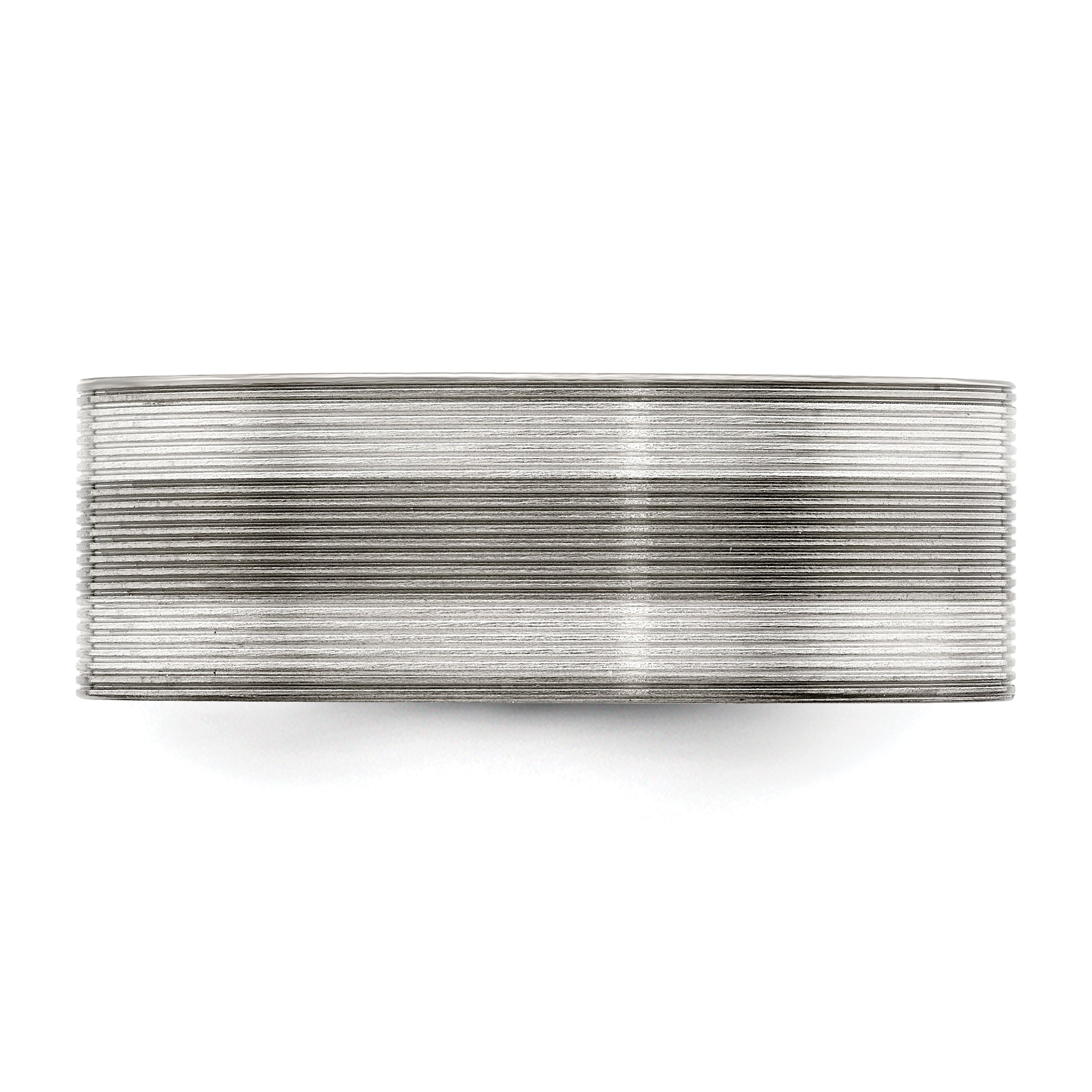 Titanium and Sterling Silver Two-Tone Wedding Band with Grooved Texture