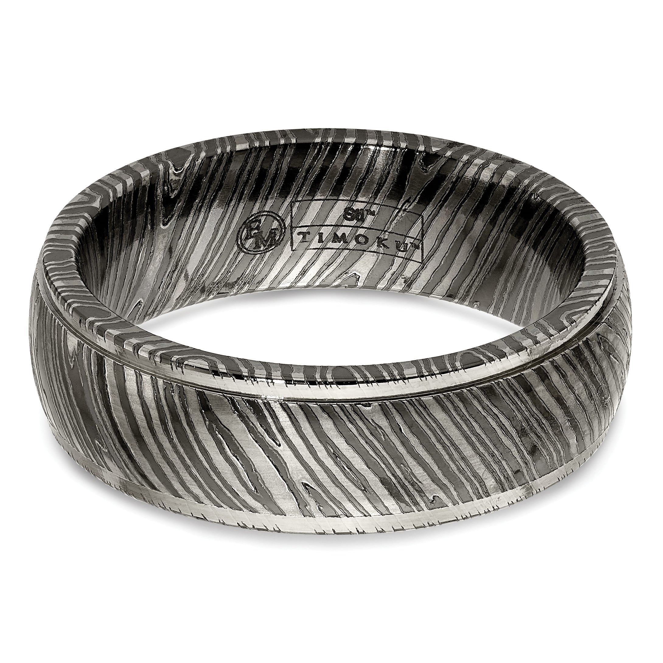 Titanium Wedding Band with Polished Finish and Engravable Design