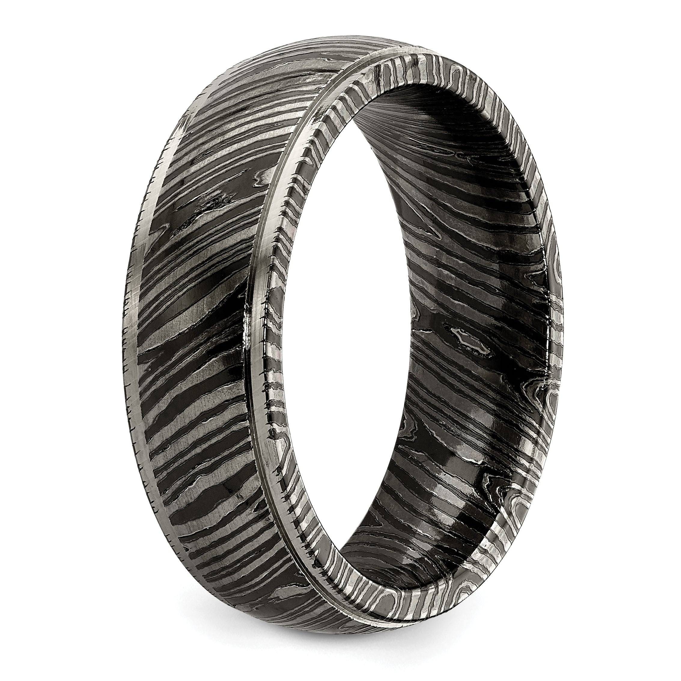 Titanium Wedding Band with Polished Finish and Engravable Design