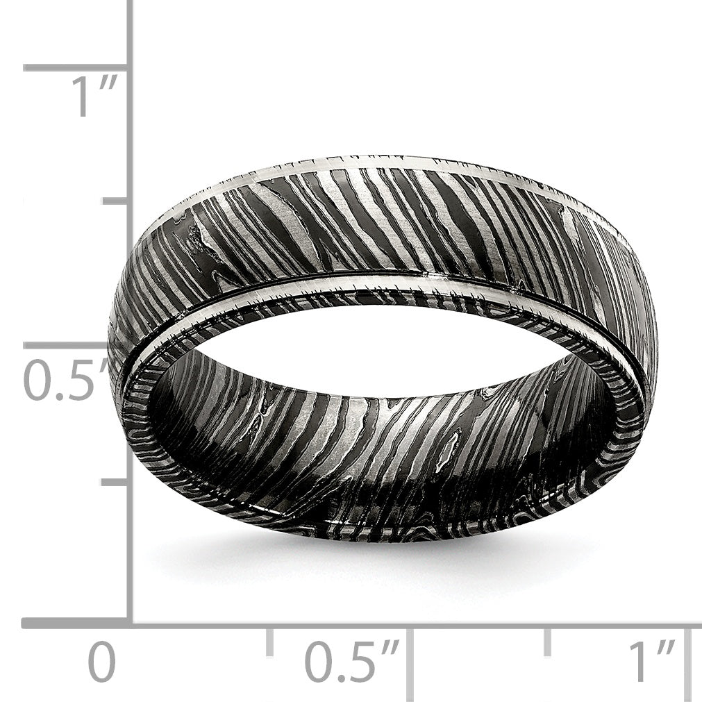 Titanium Wedding Band with Polished Finish and Engravable Design