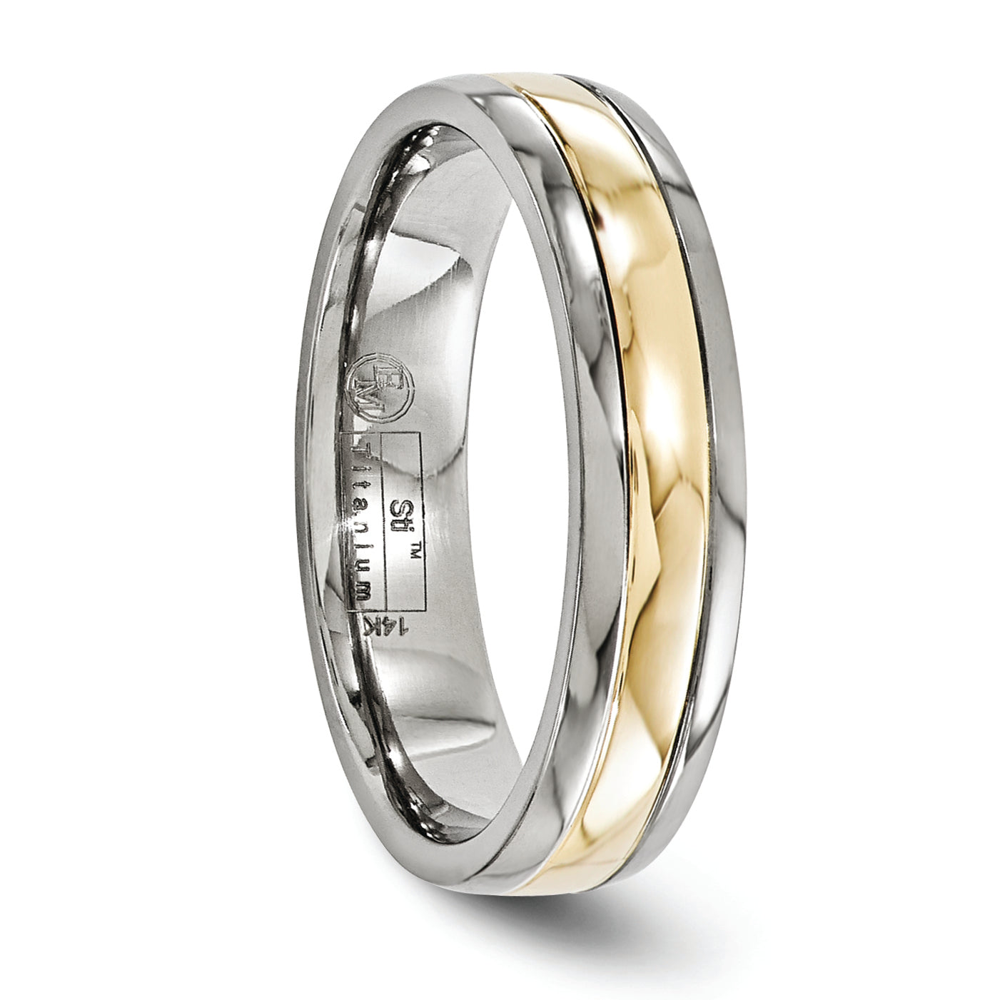 Edward Mirell Titanium with 14K Yellow Gold Inlay 5mm Band