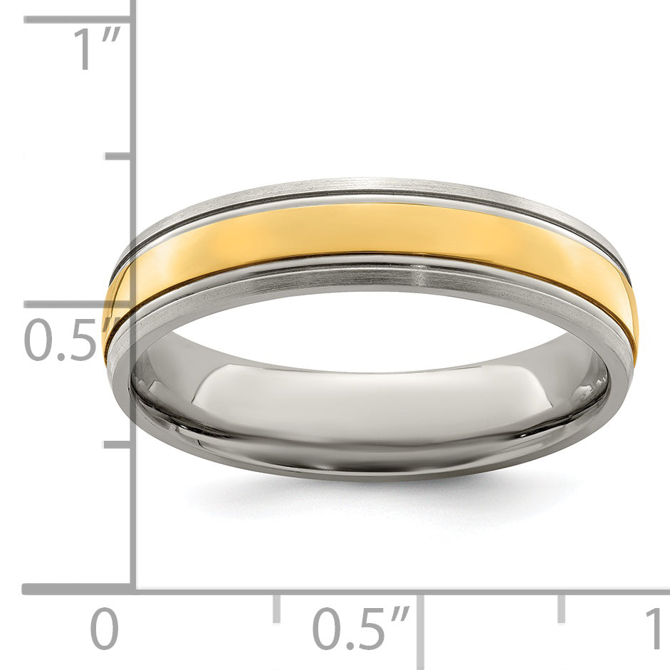 Edward Mirell Titanium with 14K Yellow Gold Inlay 5mm Band