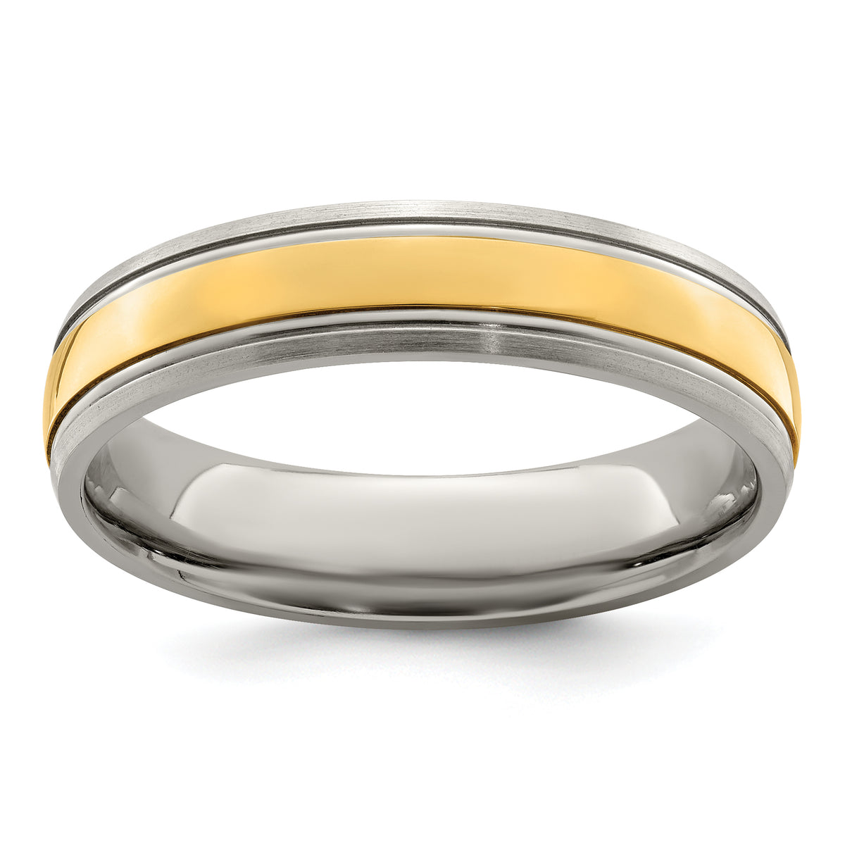 Edward Mirell Titanium with 14K Yellow Gold Inlay 5mm Band