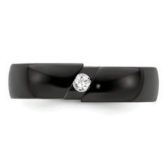 Edward Mirell Black Titanium Diamond Wedding Band with Engravable Gift Box