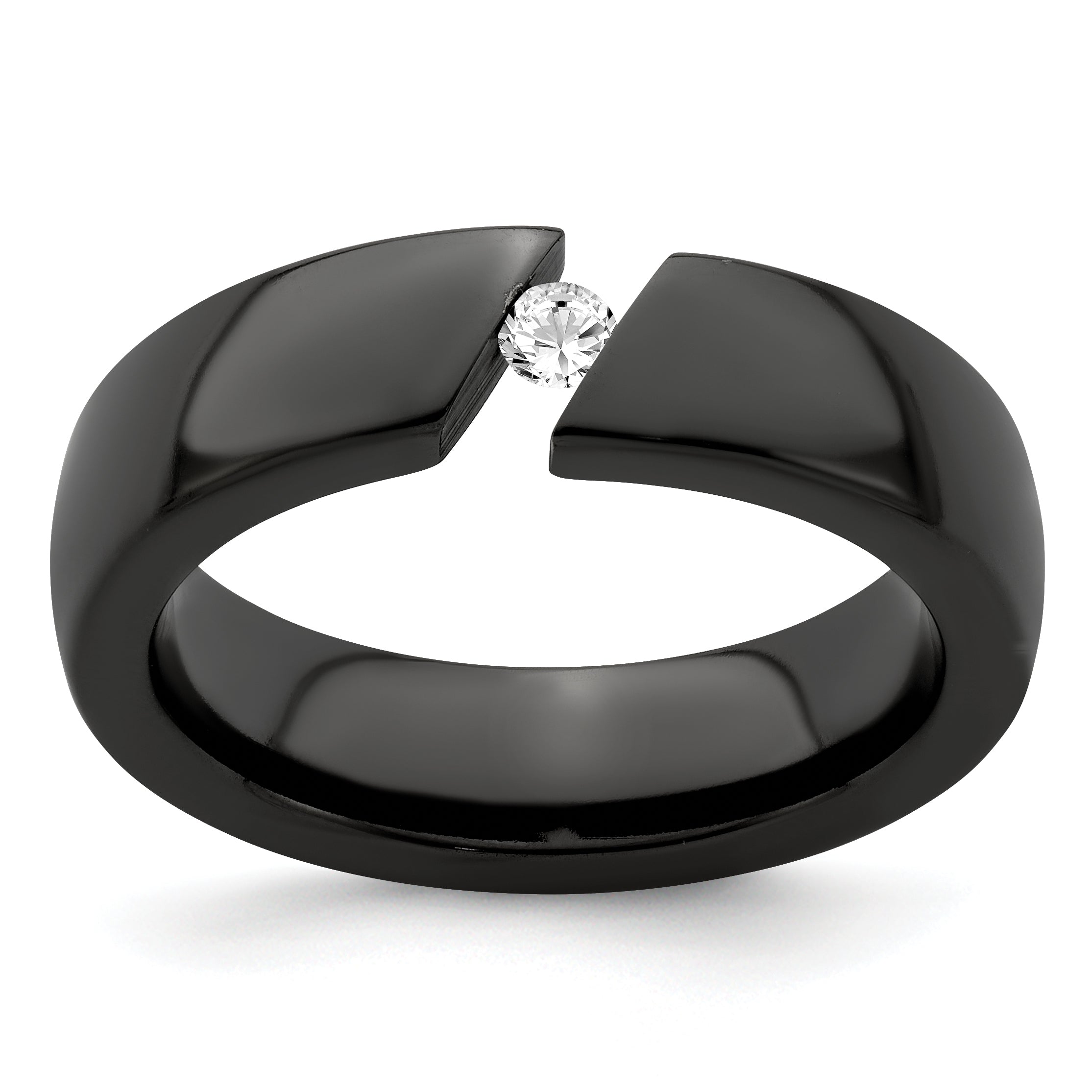 Edward Mirell Black Ti .10ct Diamond 6mm Band