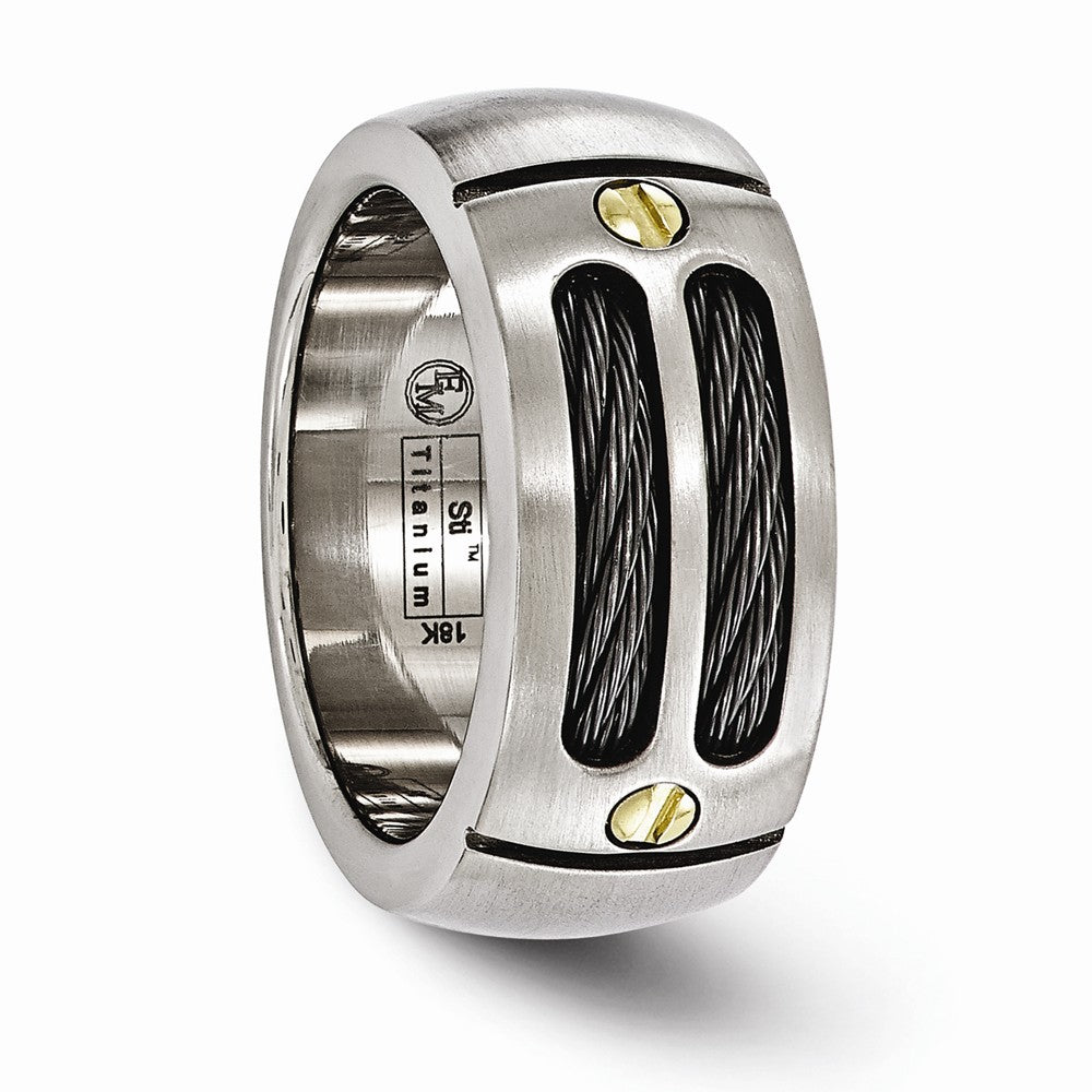 Sophia Jewelers Titanium Wedding Band with 18k Rivet Brushed Finish