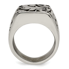 Edward Mirell Titanium Signet Ring with Casted Design Gift Ready