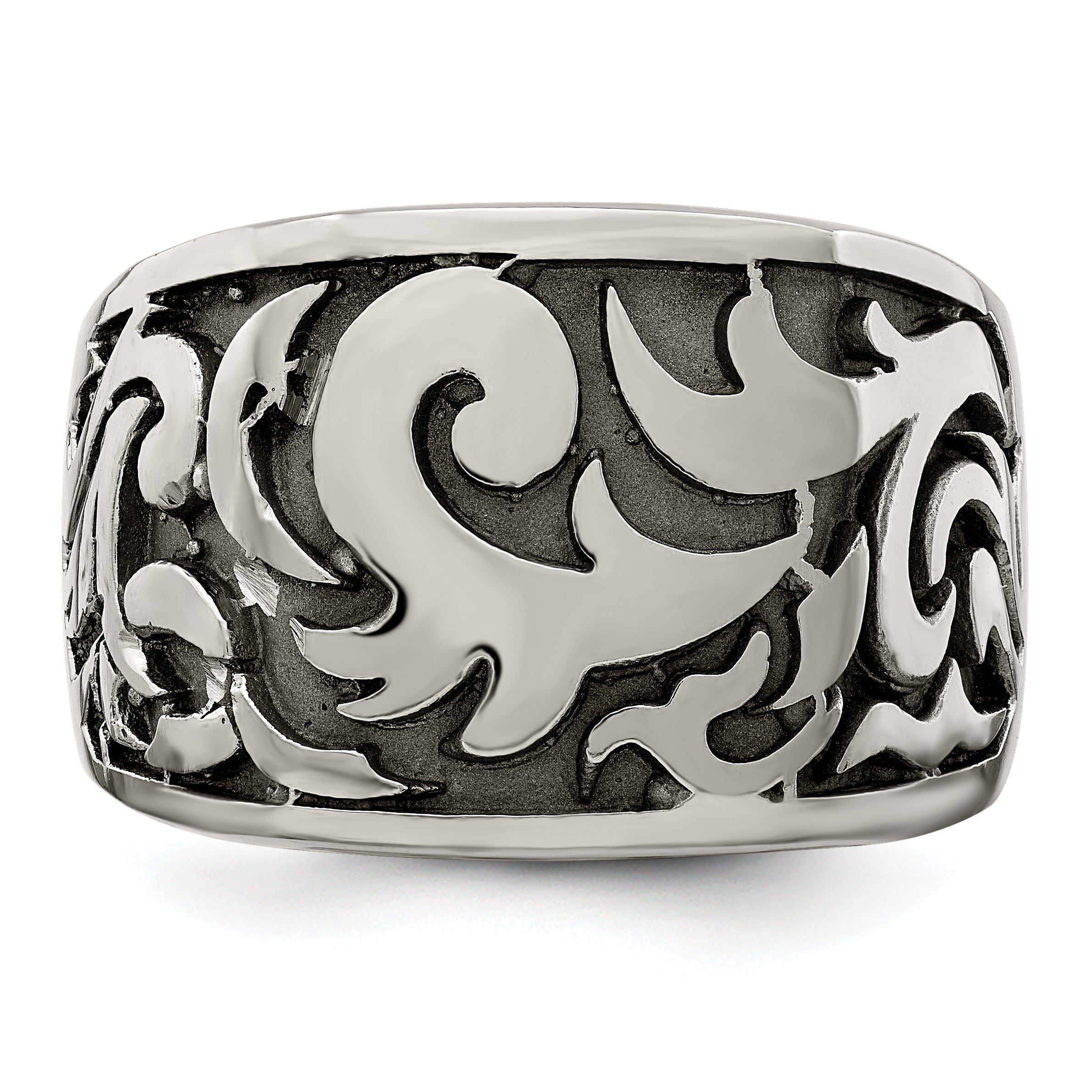 Edward Mirell Titanium Signet Ring with Casted Design Gift Ready