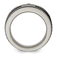 Edward Mirell Titanium Spinel WithArgentium Silver Bezel & Cable 7mm Ring