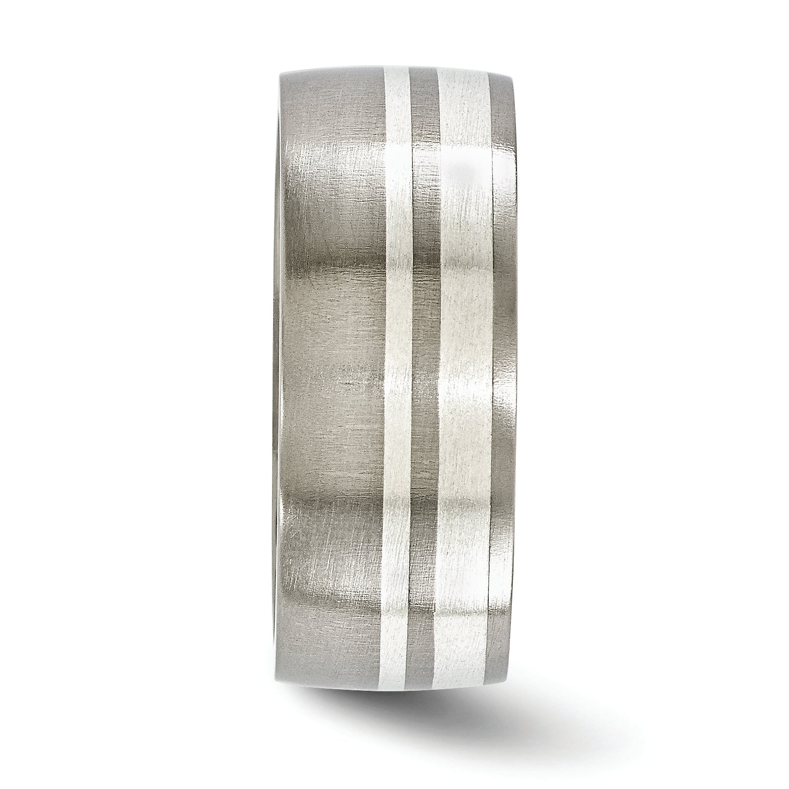 Edward Mirell Titanium Silver Two-Tone Brushed 9mm Engravable Wedding Band