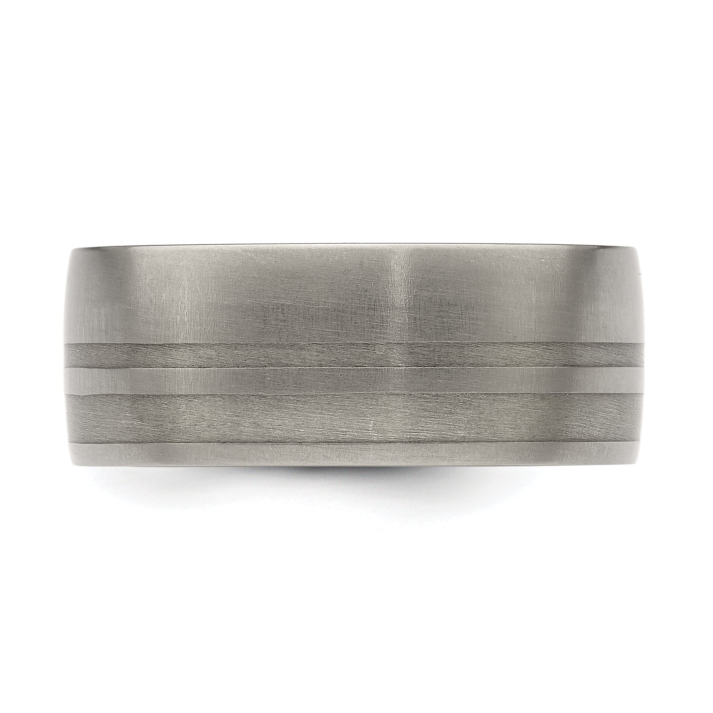 Edward Mirell Titanium Silver Two-Tone Brushed 9mm Engravable Wedding Band