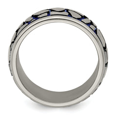 Edward Mirell Titanium Blue Anodized 10mm Brushed Wedding Band