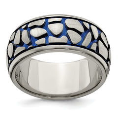 Edward Mirell Titanium Blue Anodized Brushed 10mm Band