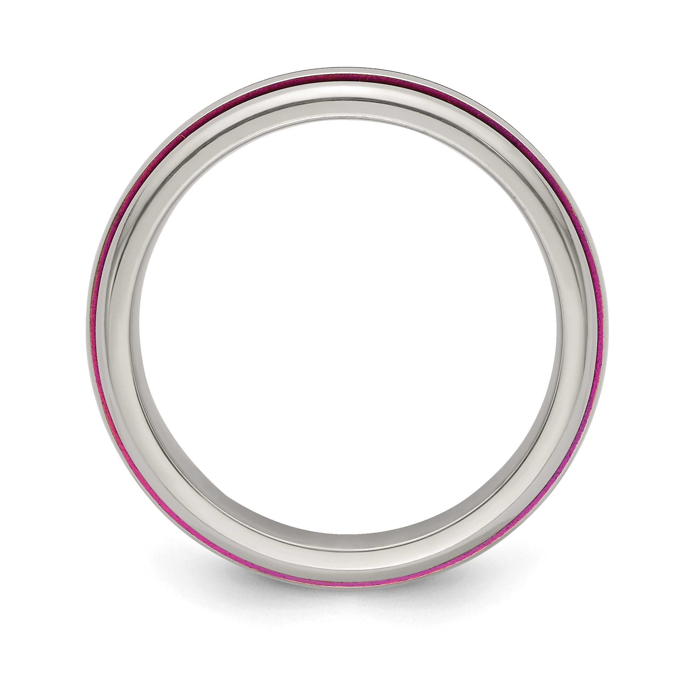 Sophia Jewelers Titanium Wedding Band with Pink Anodized Grooves