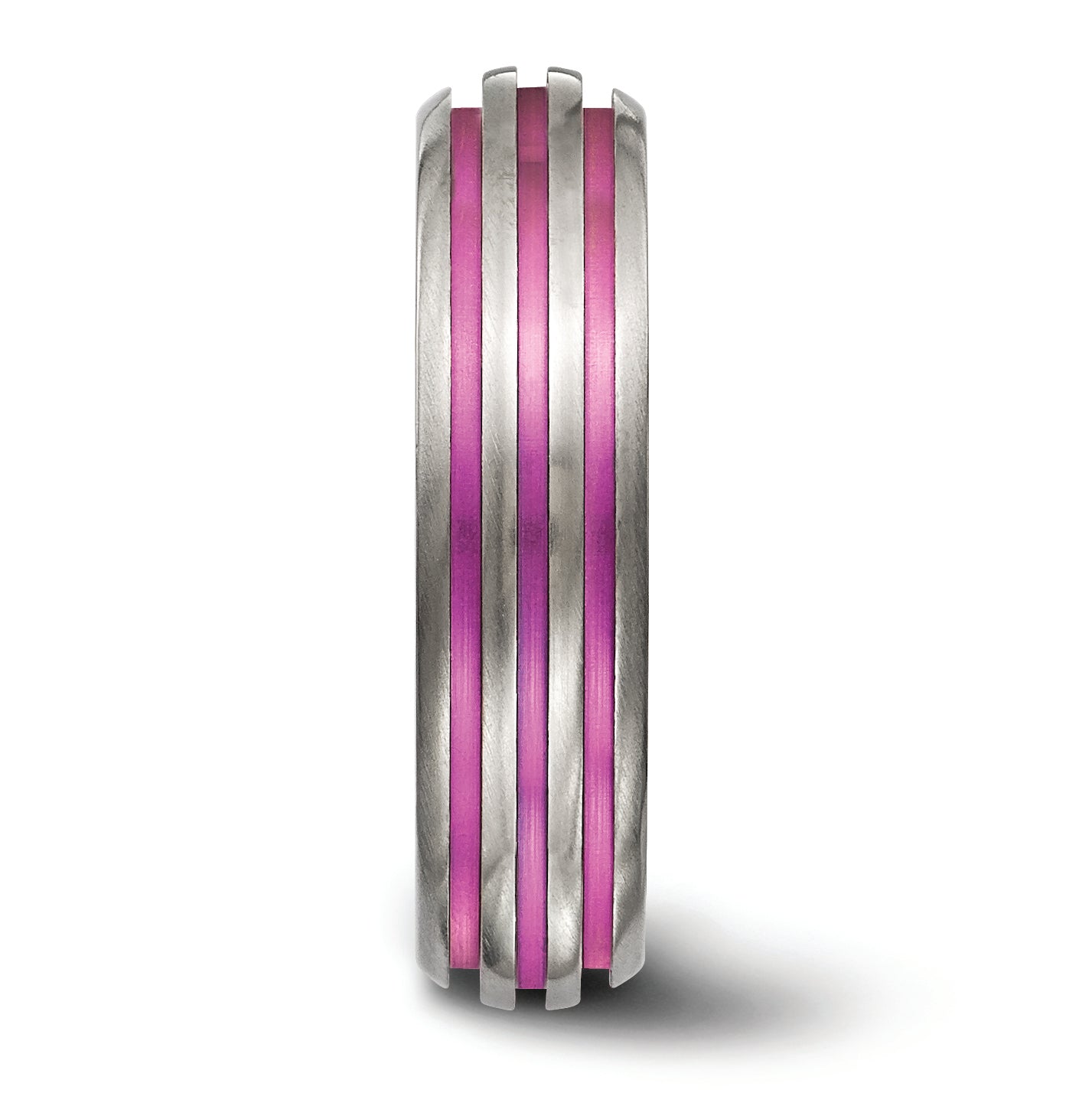 Sophia Jewelers Titanium Wedding Band with Pink Anodized Grooves