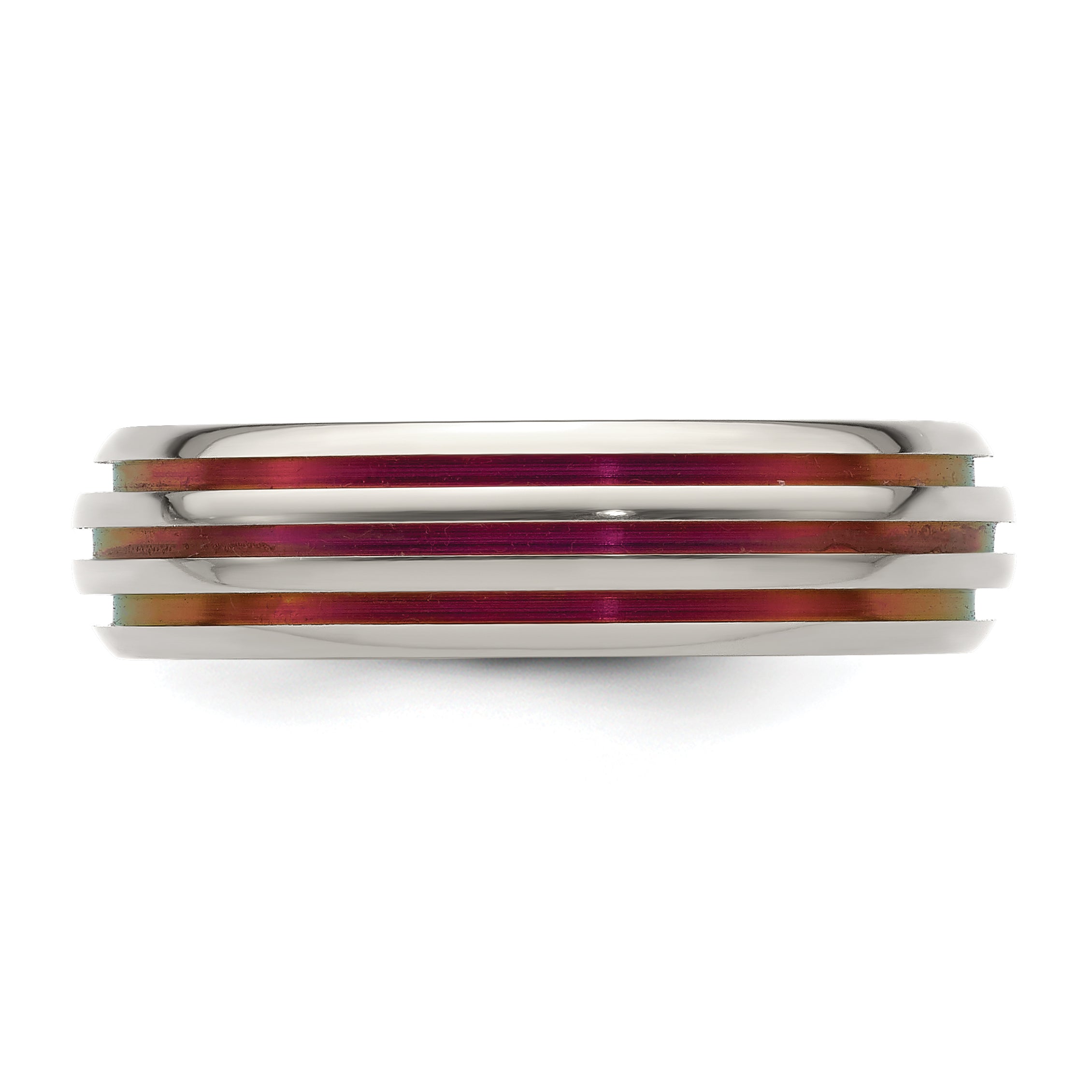 Sophia Jewelers Titanium Wedding Band with Pink Anodized Grooves