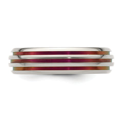 Sophia Jewelers Titanium Wedding Band with Pink Anodized Grooves