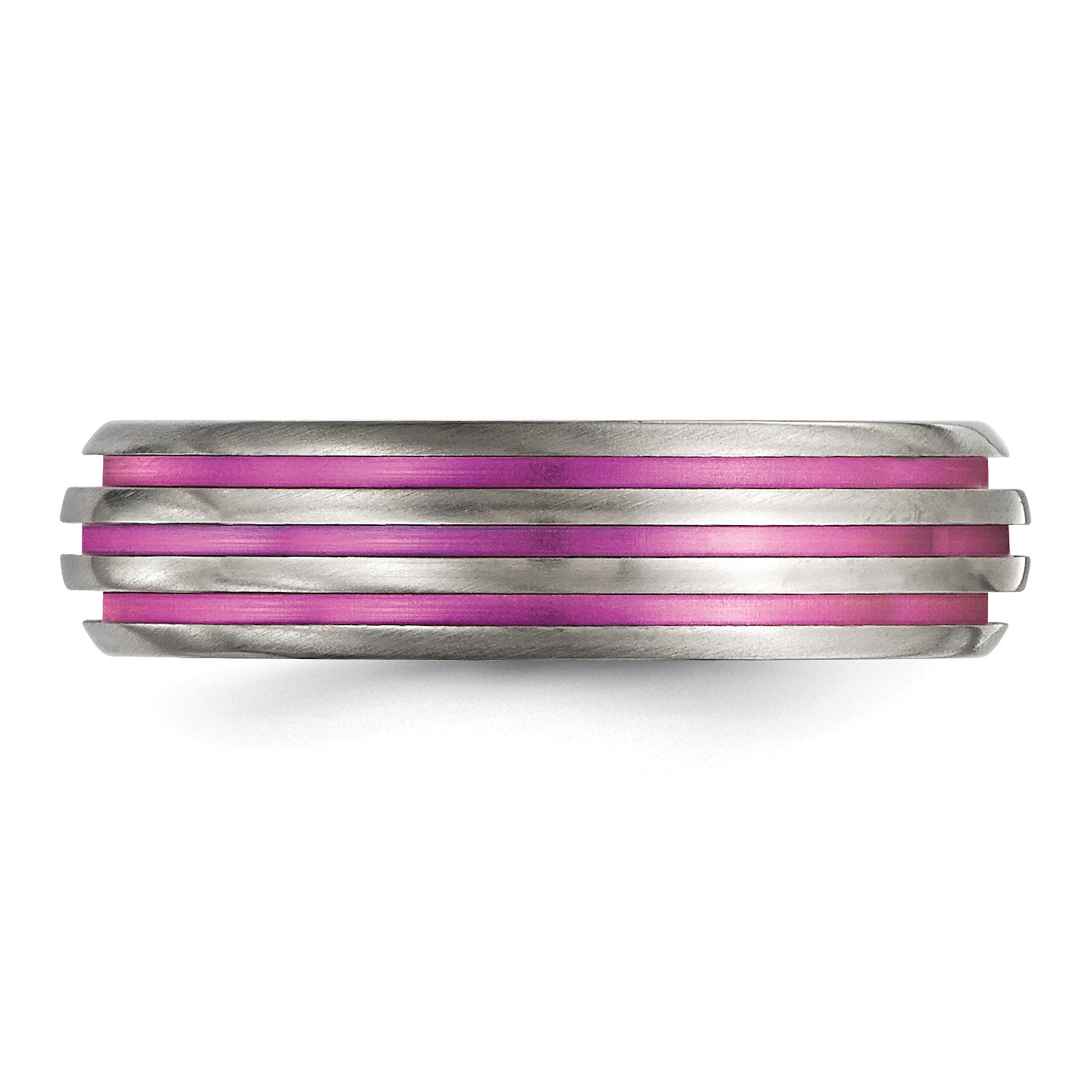 Sophia Jewelers Titanium Wedding Band with Pink Anodized Grooves