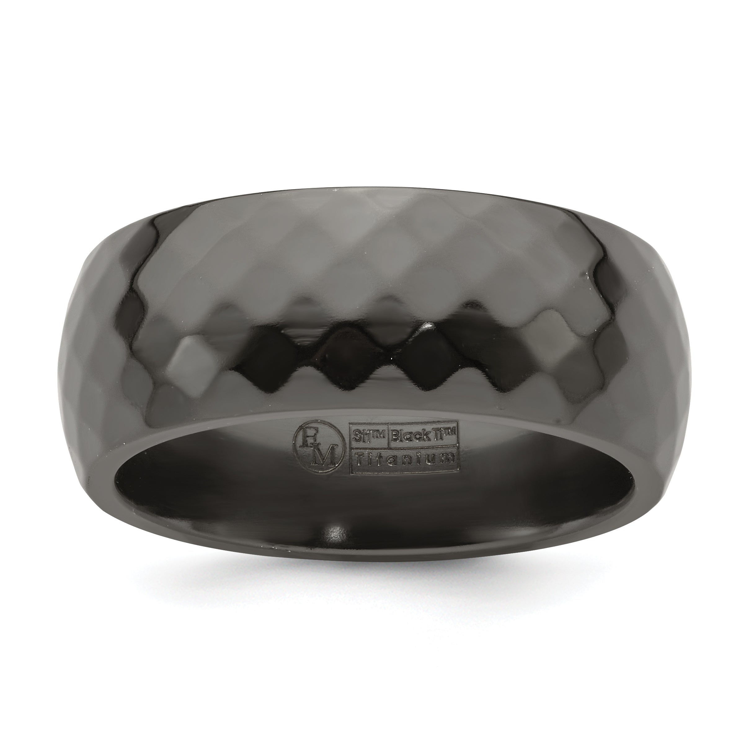 Edward Mirell Black Ti Polished Faceted 9mm Band