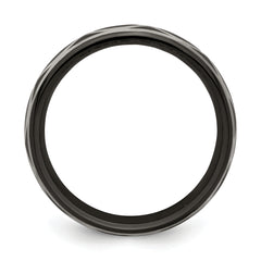 Edward Mirell Black Ti and Argentium Sterling Silver Brushed/Polished Infinity Design 6mm Domed Band