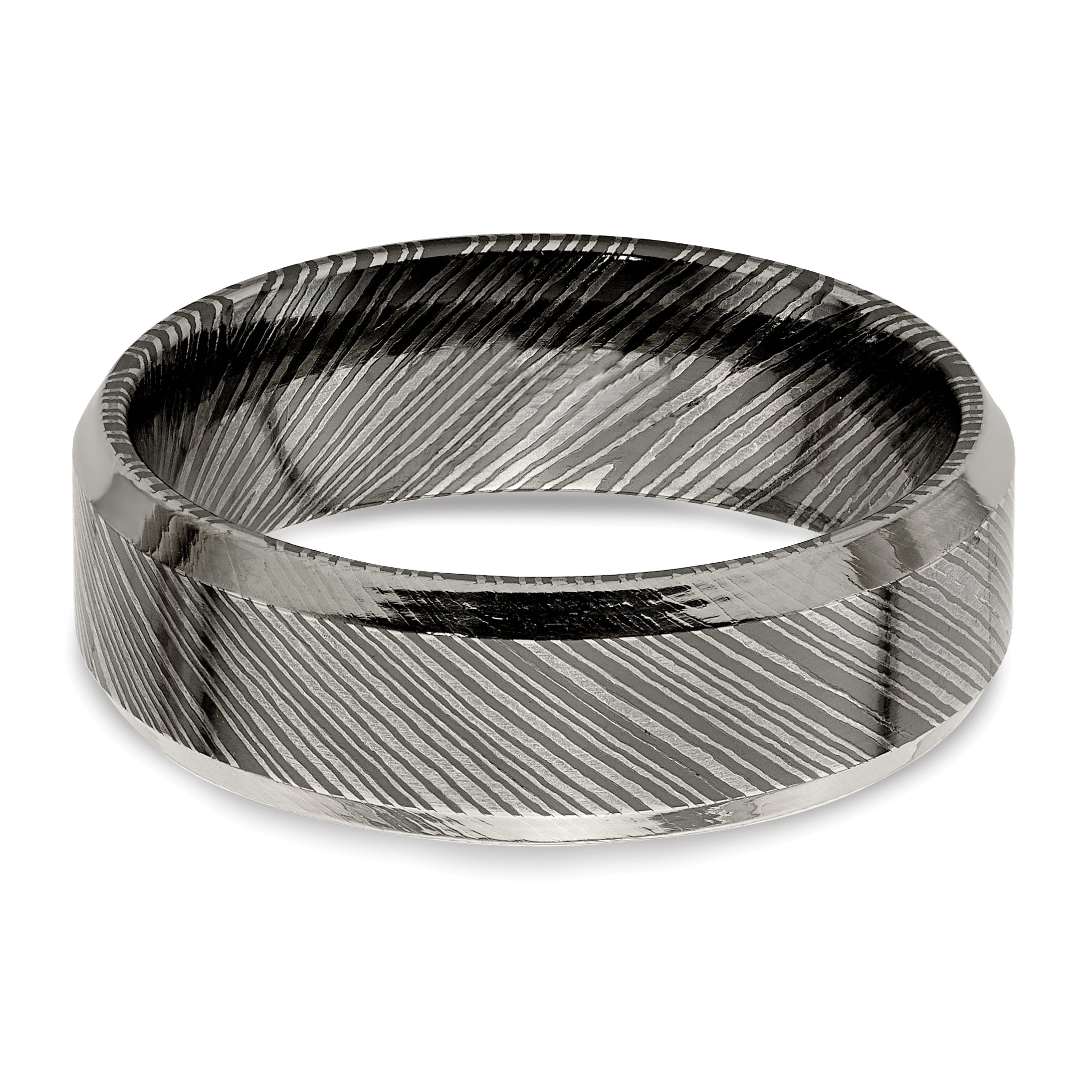 Titanium 7mm Wedding Band with Polished Beveled Edge