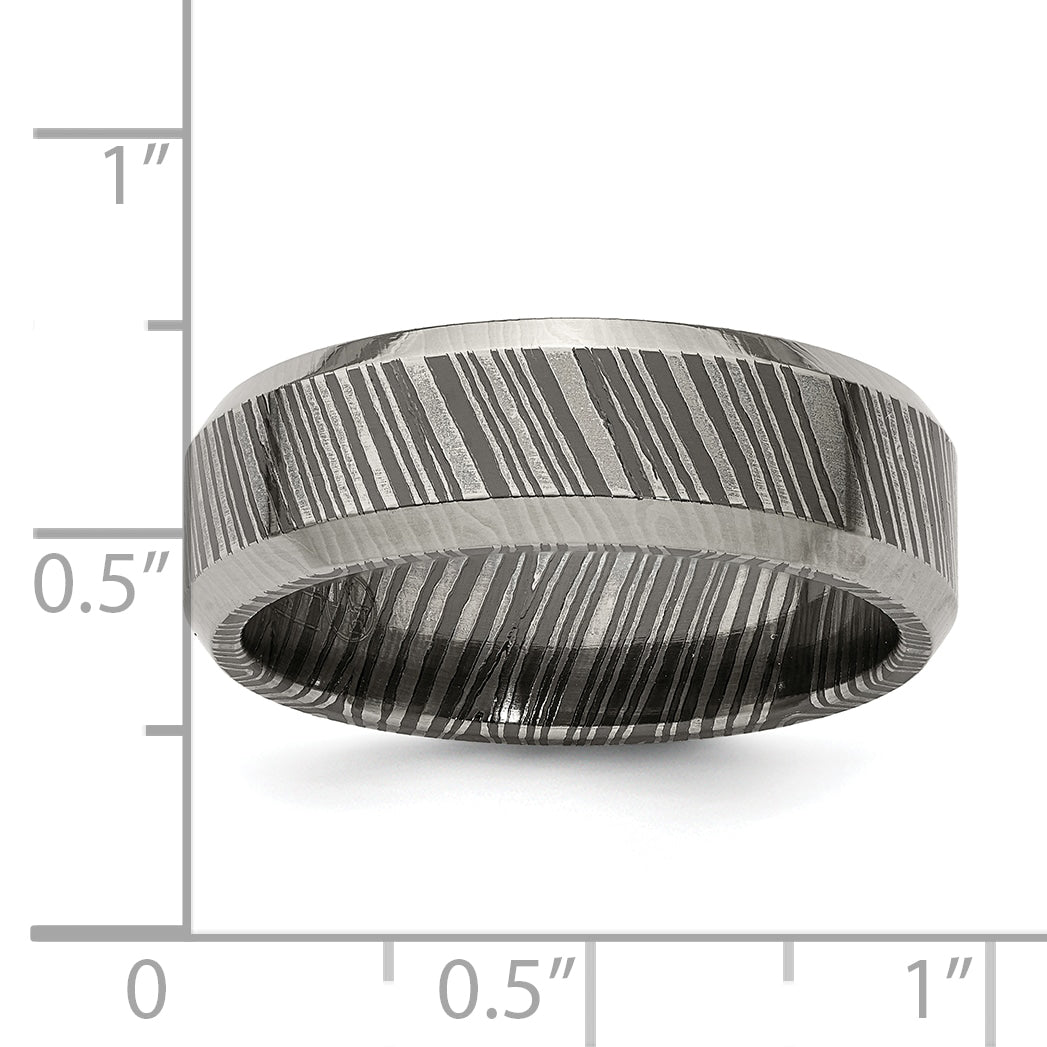 Titanium 7mm Wedding Band with Polished Beveled Edge