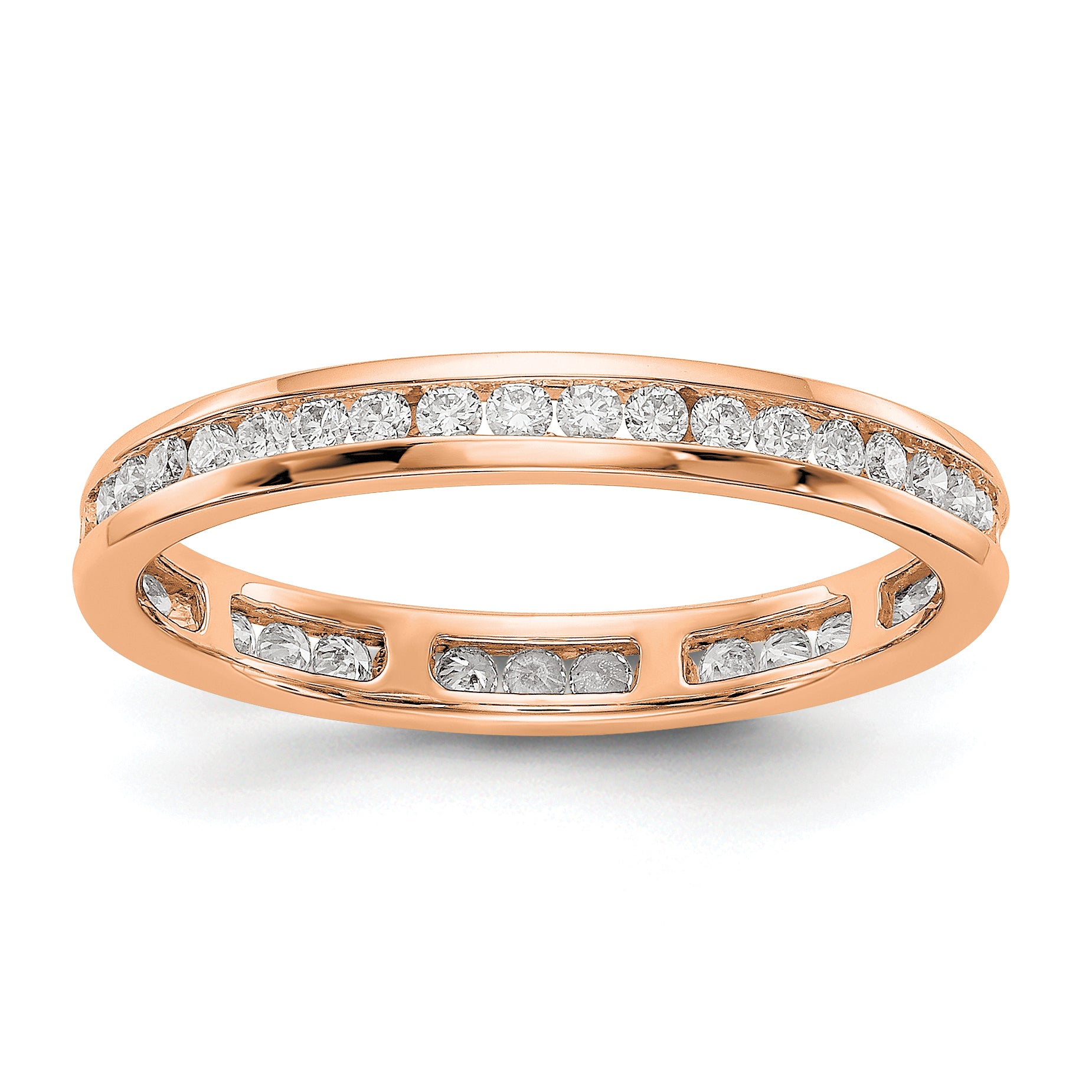 14K Rose Gold Lab Grown Diamond 1/2ct Channel Set Eternity Band