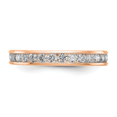 14K Rose Gold Lab Grown Diamond Polished 1ct Channel Set Eternity Band