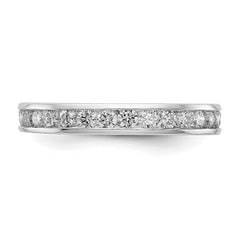 14K White Gold Lab Grown Diamond Polished 1ct Channel Set Eternity Band