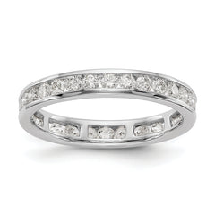 14K White Gold Lab Grown Diamond Polished 1ct Channel Set Eternity Band