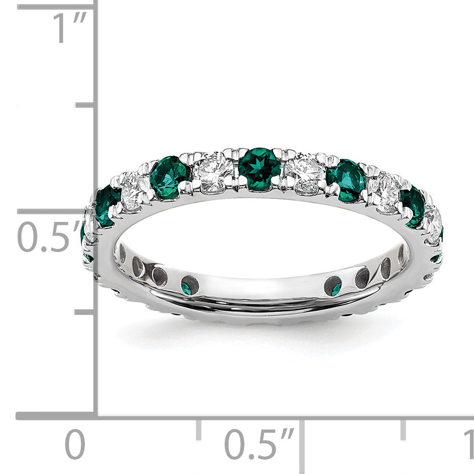 14K White Gold Lab Grown Dia VS/SI GH & Cr Alexandrite Eternity B