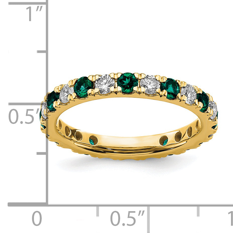 14K Lab Grown Diamond VS/SI GH & Cr Alexandrite Eternity Band