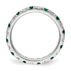 14K White Gold Lab Grown Dia VS/SI GH & Cr Emerald Eternity Band