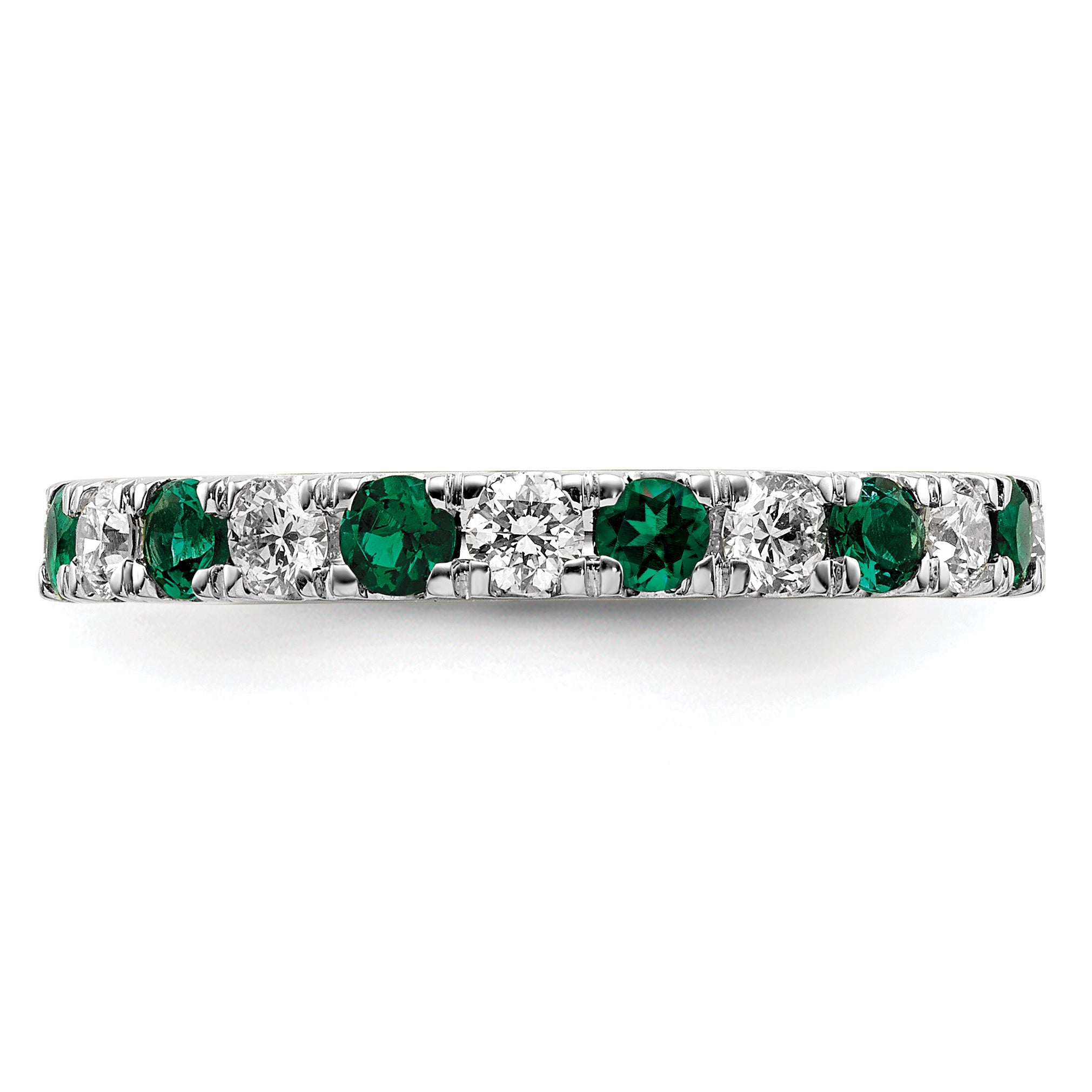 14K White Gold Lab Grown Dia VS/SI GH & Cr Emerald Eternity Band